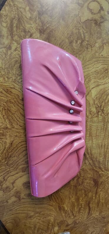 qadin canta: Qadınlar üçün şıq əl çantası (clutch) - Rəng: açıq çəhrayı, parlaq — 3