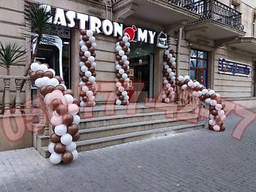 ramanada heyet evleri: Achilishda Sharlarla Dizayn bezedilme xidməti. Helium ve adi sharlarla — 2