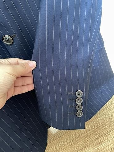 Şalvarlar: Barba Napoli firmasına aid: Kişi kostyum jaketi – tünd göy rəngdə — 4