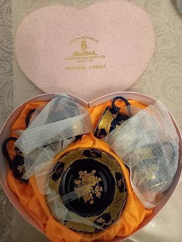 drel dəsti: Çay dəsti, rəng - Göy, Farfor, Çexiya — 2