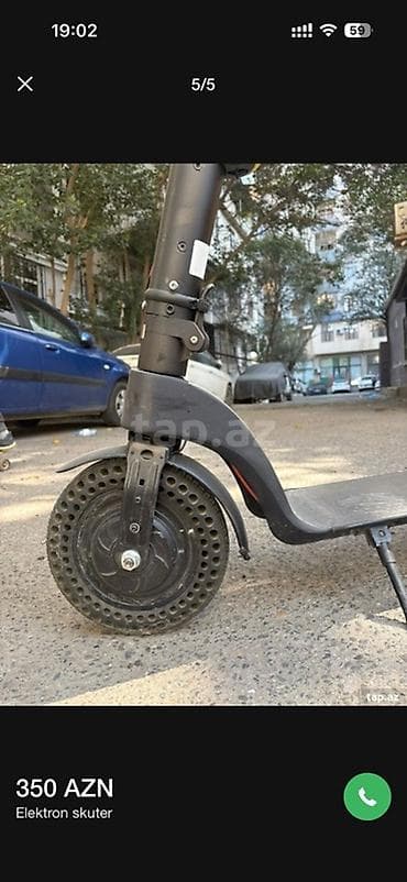 electrikli scooter: İşlənmiş Elektrik samokat 10", 351 - 500 Vt, 26 - 35 km/s, Ödənişli çatdırılma — 5