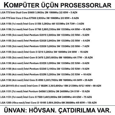 çanta: Prosessorlar 📍Ünvan: Bakı şəh, Suraxanı ray, Hövsan qəs. YOXLAMAĞA — 4