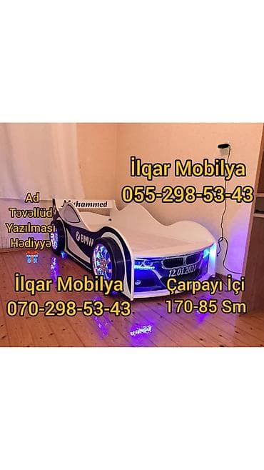 Yeni, Sifariş ilə, Maşın-çarpayı, Matrassız, Siyirməsiz