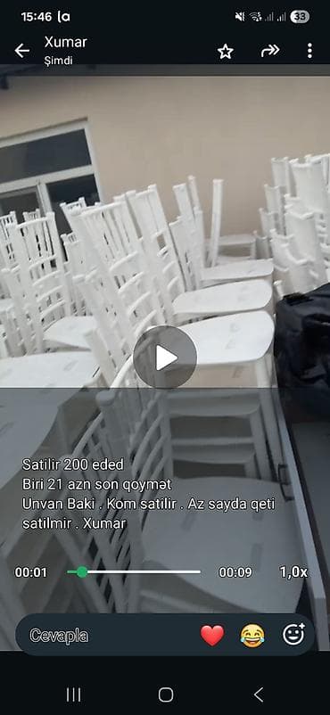 kirayə stol stul: MSatilir 200 eded Biri 21 azn son qoymət Unvan Baki . Kom satilir — 1