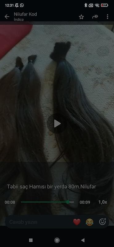 şəkli: Təbii insan saç dəstəsi - Material: 100% təbii saç - Rəng: tünd — 1