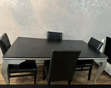 demir stol stul: Qonaq otağı üçün, Açılmayan, Dördbucaq masa, 4 stul — 3