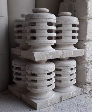 xarı bulbul: Ağ rəngli, daşdan hazırlanmış dekorativ güldan, bağlar, parklar və ya — 21