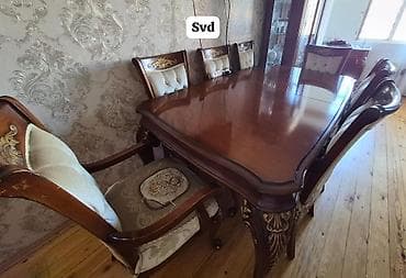 Qonaq otağı üçün, Oval masa, 6 stul