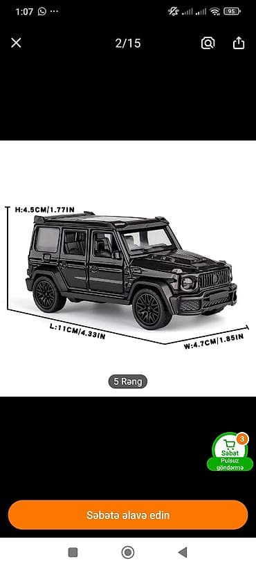 suktur: Metall oyuncaq maşın – off-road SUV modelinin detalı miniatura - — 6