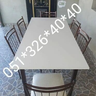 stol və stul dəstləri: Yeni, Dördbucaq masa, 4 stul, Açılmayan, Stullar ilə, Metal, Azərbaycan — 9