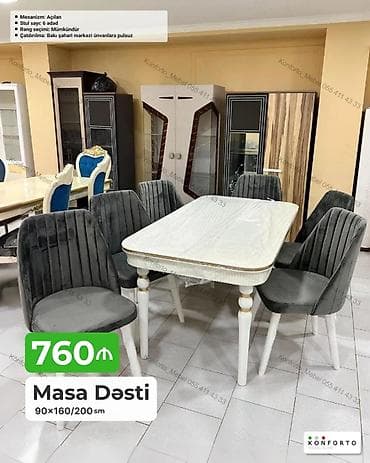 Məhsul: Masa Dəsti - Ölçü: 90×160/200 sm (açılan mexanizmli masa) - lalafo.az -da Məhsul: Masa Dəsti - Ölçü: 90×160/200 sm (açılan mexanizmli masa) -