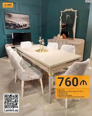 La Mini – Masa Dəsti - Tip: Yemək otağı masa dəsti - Ölçülər: Açıq at lalafo.az La Mini – Masa Dəsti - Tip: Yemək otağı masa dəsti - Ölçülər: Açıq