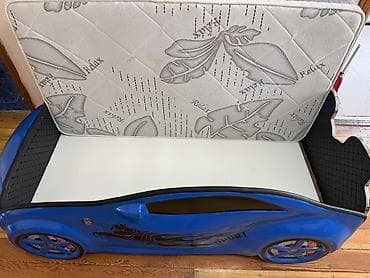 matras islenmis: Uşaq maşın formalı çarpayı - Dizayn: Parlaq mavi “sport car” korpusu — 5