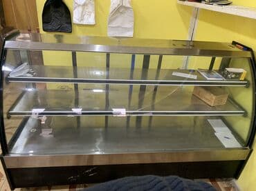 servis avadanliqlari: Vitrin soyuducu– 2 metr • Qabarıq ön şüşəli, yanları şüşəli vitrin • — 3