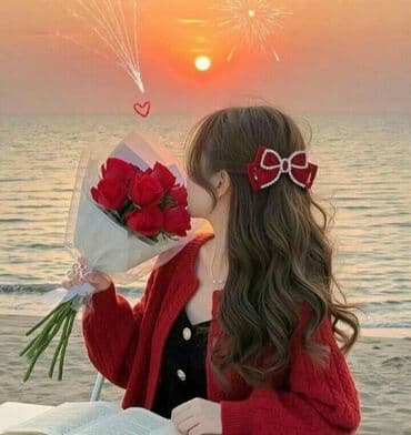 Digər bitkilər: Qırmızı güllərdən bouquet - Tərtibat: 7 ədəd qırmızı gül, uzun saplı — 1