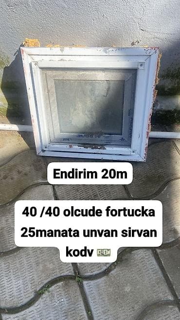 ucuz plastik qapi pencere: Fortoçka, Еni: 40 sm, Uzunluğu: 40 sm — 1