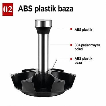plastik su: Fırlanan 6-lı ədviyyat dəsti – şüşə bankalar və paslanmayan polad — 4