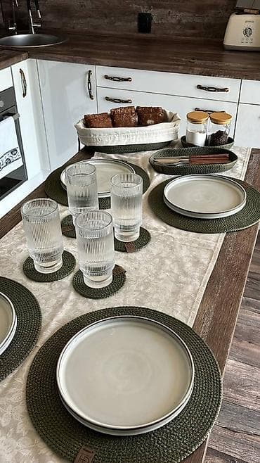 sufre: Dairəvi süfrə altlığı / masa üçün dekorativ servis altlığı 1 ədədi 8 — 4