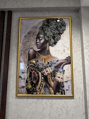 Декор и интерьер: Dekorativ tablo – afrikalı motivli portret - Texnika: yüksək — 1