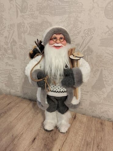 Yeni il dekoru – Şaxta Baba fiquru - Material: yumşaq tekstil, süni