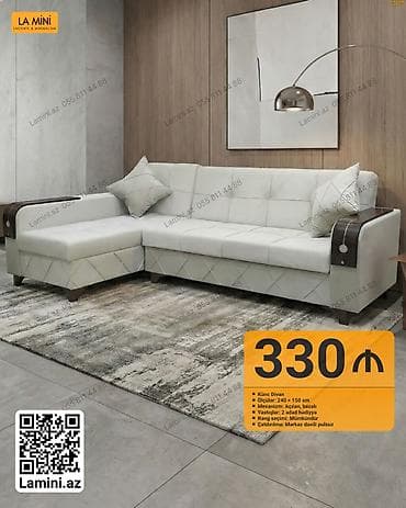 Künc divan – La Mini - Ölçü: 240 × 150 sm - Mexanizm: açılan, bazalı — 1