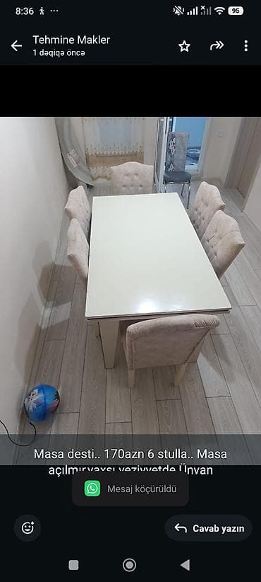 Masa desti. 170azn 6 stulla. Masa açılmır,yaxsı veziyyetde Ünvan at lalafo.az Masa desti. 170azn 6 stulla. Masa açılmır,yaxsı veziyyetde Ünvan
