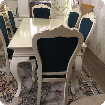 işlenmiş stul: Açılan masa +6 stulla birge 250 azn.Unvan masazir (yeni baki)(Gülü) — 1