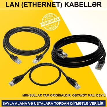 kompütür: Lan (Ethernet RJ45) Kabellər SAYLA ALANA VƏ USTALARA TOPDAN QİYMƏTLƏ — 1