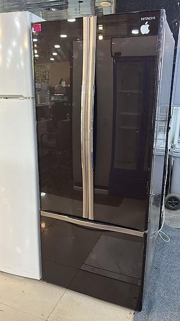 iphone 11 plata: Hitachi çoxqapılı soyuducu - Rəng: qara (parlaq şüşə ön panel) - Ön — 1