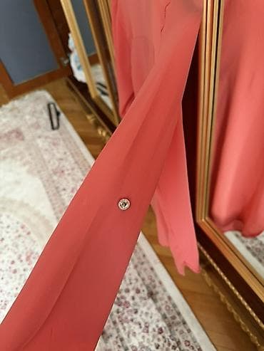 honor smart: Qadın bluzası – şaftalı/korall rəng - Material: yüngül, axıcı — 3