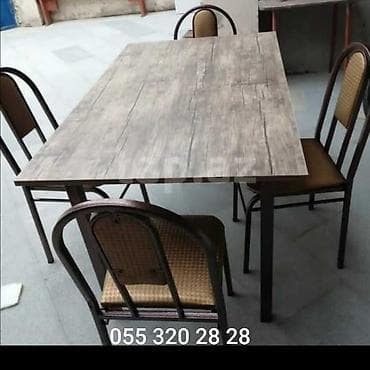 kafe üçün mebel: Kafe və restoranlar üçün 4 nəfərlik 6 nəfərlik 8 nəfərlik stul və — 4