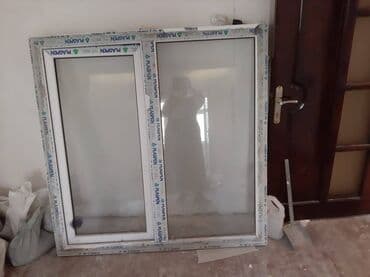 pəncərə plastik: Yeni İkiqat şüşə paketi Plastik pəncərə, Еni: 140 sm, Uzunluğu: 140 sm — 1