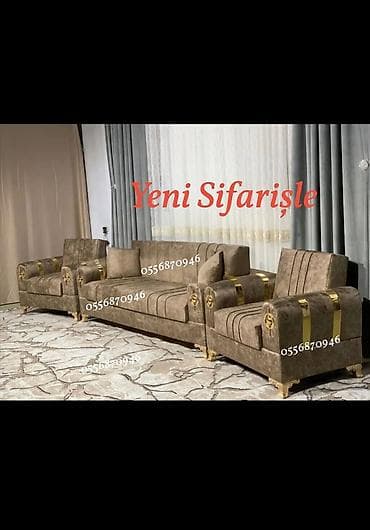 Yeni, Divan, 2 kreslo, Bazalı, Açılan
