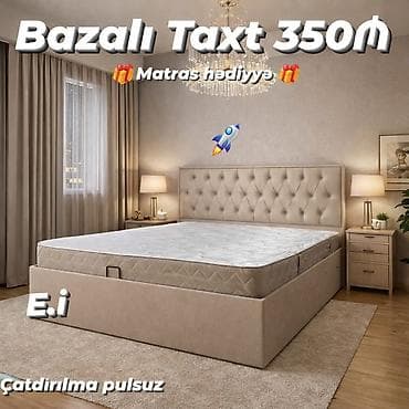 ucuz taxtlar: Yeni, İkinəfərlik çarpayı, Bazalı, Siyirməsiz — 1