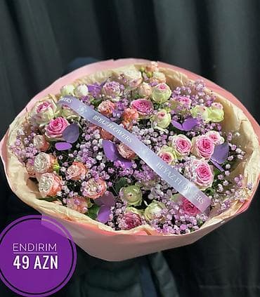 sveca qiyməti: Gul hediyye hediye buket guller buketler tulpan 101 roza roza papatya — 9