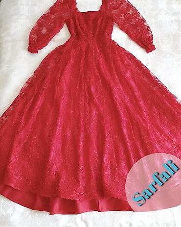 toy sekilleri: Qırmızı dəbdəbəli ziyafət geyimi - Rəng: parlaq qırmızı - Parça: üst — 1