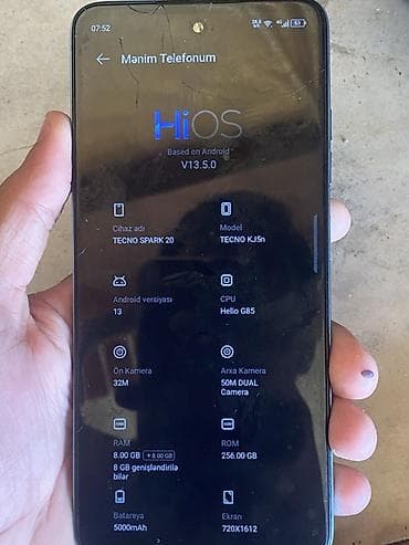 iphone s6 plus: Tecno Spark, 256 GB, rəng - Mavi — 8