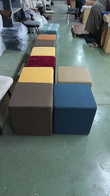 ev mebel: Rəngbərəng yumşaq kub puflar - Forma: kvadrat/kub - Tətbiq: qonaq — 4