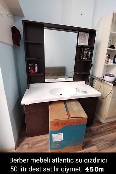 hamam guzguleri: Berber mebeli + Atlantic su qızdırıcısı (50 L) – dəst Mebel: - Geniş — 1