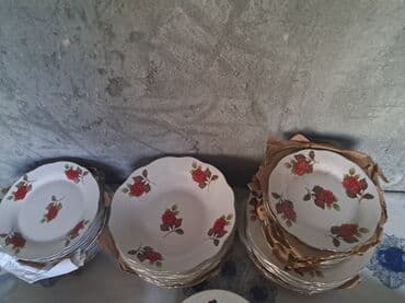 ucuz qab qacaqlar: Boşqablar, rəng - Ağ, Farfor — 1