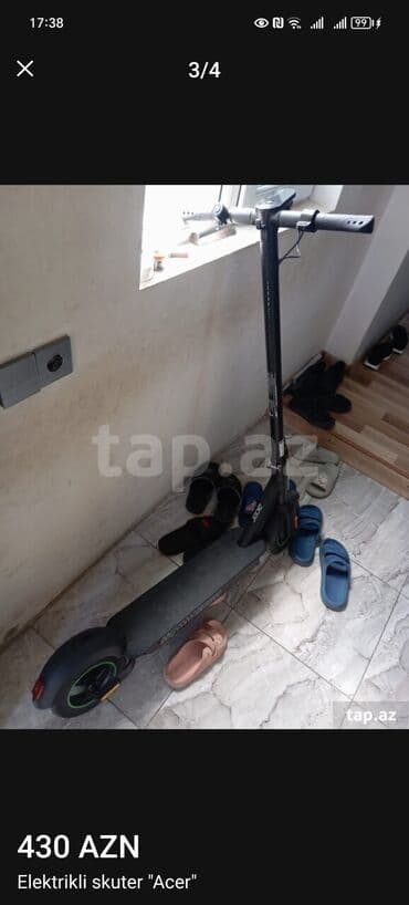 skuter almaq: Acer elektrikli skuter - Rəng: qara, yaşıl detallarla - Təkərlər: iri — 2