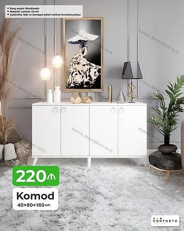 Komod – müasir dizayn, ağ rəngli, 4 qapılı Ölçülər: 40 × 80 × 160 sm lalafo.az -da Komod – müasir dizayn, ağ rəngli, 4 qapılı Ölçülər: 40 × 80 × 160 sm