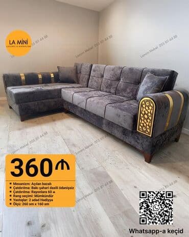 balaca metbex mebelleri: Künc divan, Yeni, Açılan, Bazalı, Vеlur parça, Şəhərdaxili pulsuz çatdırılma — 1