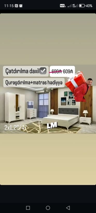 tuba: 2 təknəfərlik çarpayı, Dolab, Komod, Termo, Türkiyə, Yeni — 7