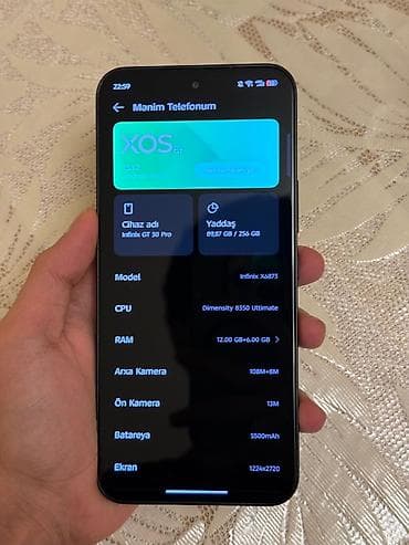 i̇nfinix note 30 vip: Infinix GT 20 Pro, 256 GB, rəng - Bənövşəyi, Düyməli — 9