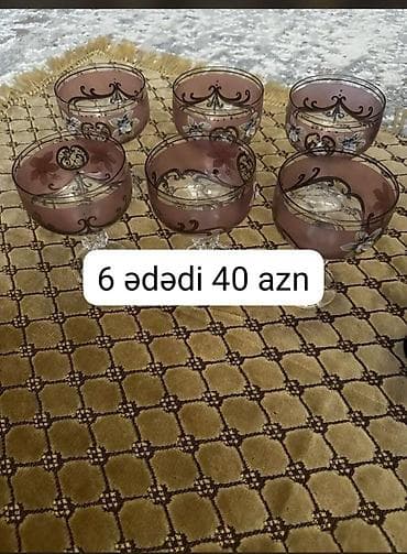 Çay dəsti, rəng - Qırmızı, Farfor — 4