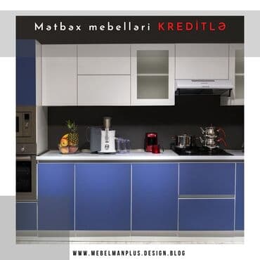 metbex mebeli gence: Sifarişlə mətbəx dəsti, Özü çəkən petlələr, Mat laminat, Kredit var, Pulsuz çatdırılma — 7