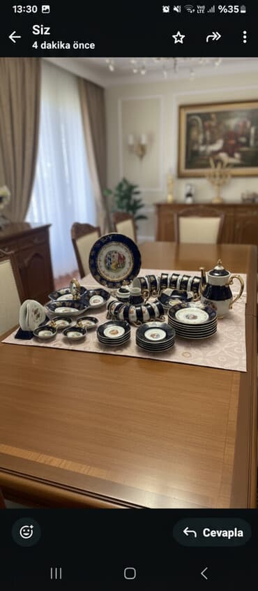 zerif cay detox: Çay dəsti, rəng - Göy, Farfor, 6 nəfərlik, Almaniya — 1