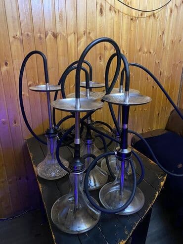 Nərgilər dəsti – 5 ədəd - Material: qalın şüşə kolba, paslanmayan