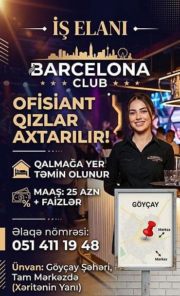Otel, kafe, restoranlar: Ofisiant tələb olunur, Gecə klubu — 1